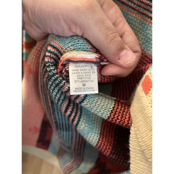 Styleholic‎ Womens Aztec Southwestern Open Front Cardigan Sweater M Yellowstone - Picture 3 of 4